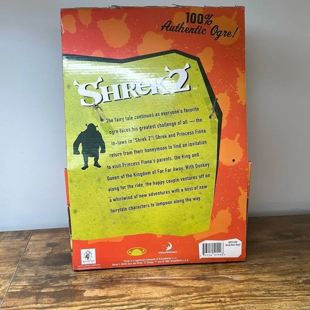 Vintage Shrek Roto Head Jumbo Shrek 2 Dream Works‎ 2004 Hard Face Original Box